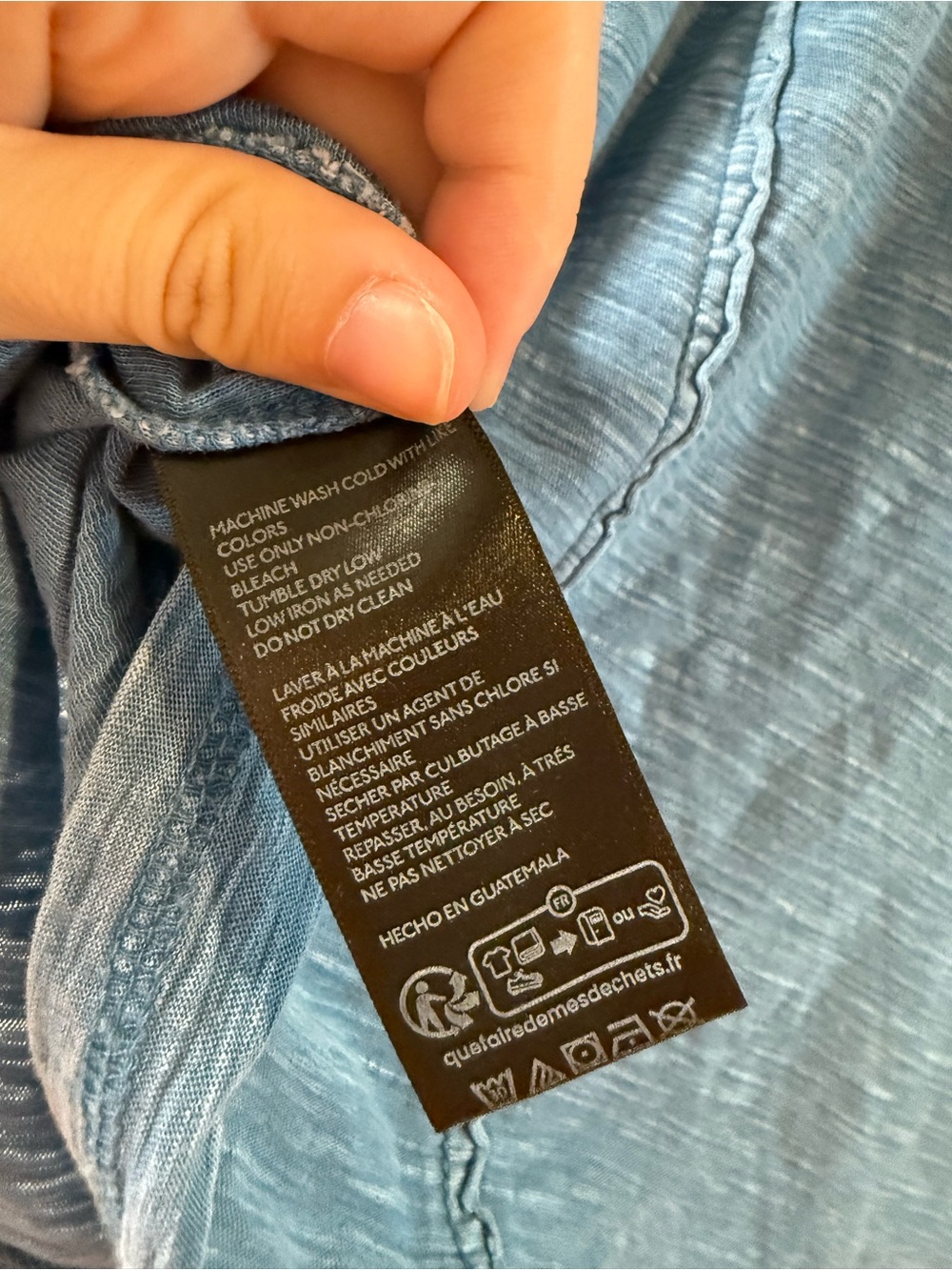 Pilcro Heathered Sky Blue Short Sleeve Crewneck Tee - Picture 4 of 5